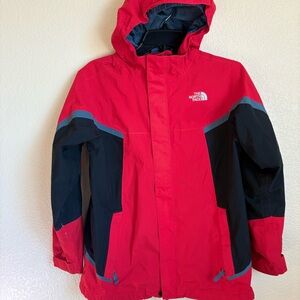 The North Face Kids Red and Black Raincoat